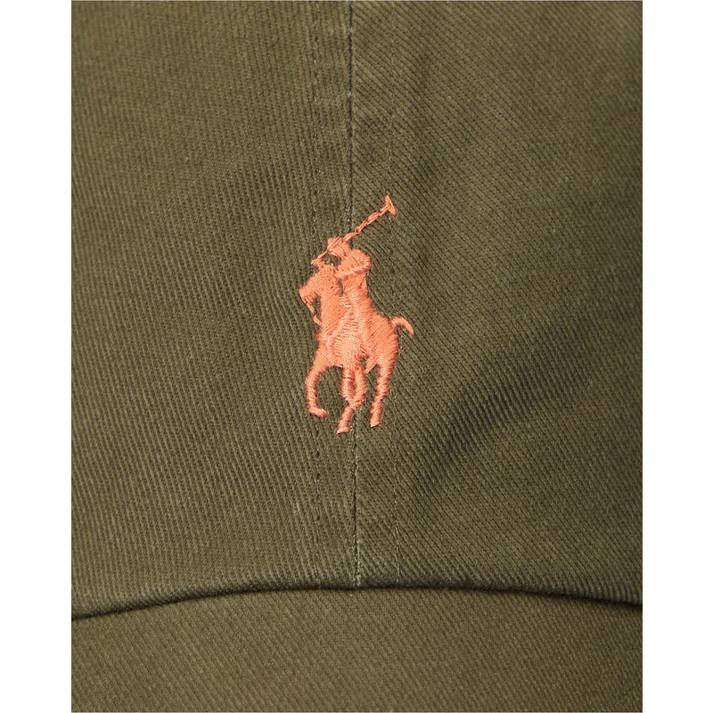 grune-verstellbare-curved-cap-mit-orangefarbenem-logo-cotton-chino-classic-sport-von-polo-ralph-lauren
