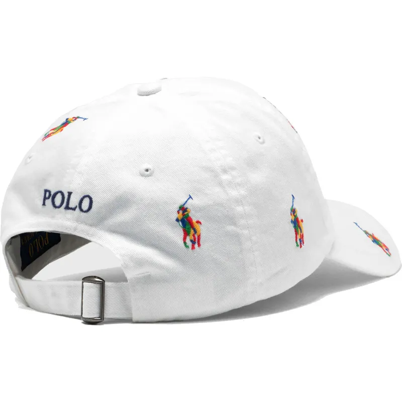 weisse-verstellbare-curved-cap-mit-mehrfarbigem-classic-sport-multi-logo-von-polo-ralph-lauren weisse-verstellbare-curved-cap-mit-mehrfarbigem-classic-sport-multi-logo-von-polo-ralph-lauren
