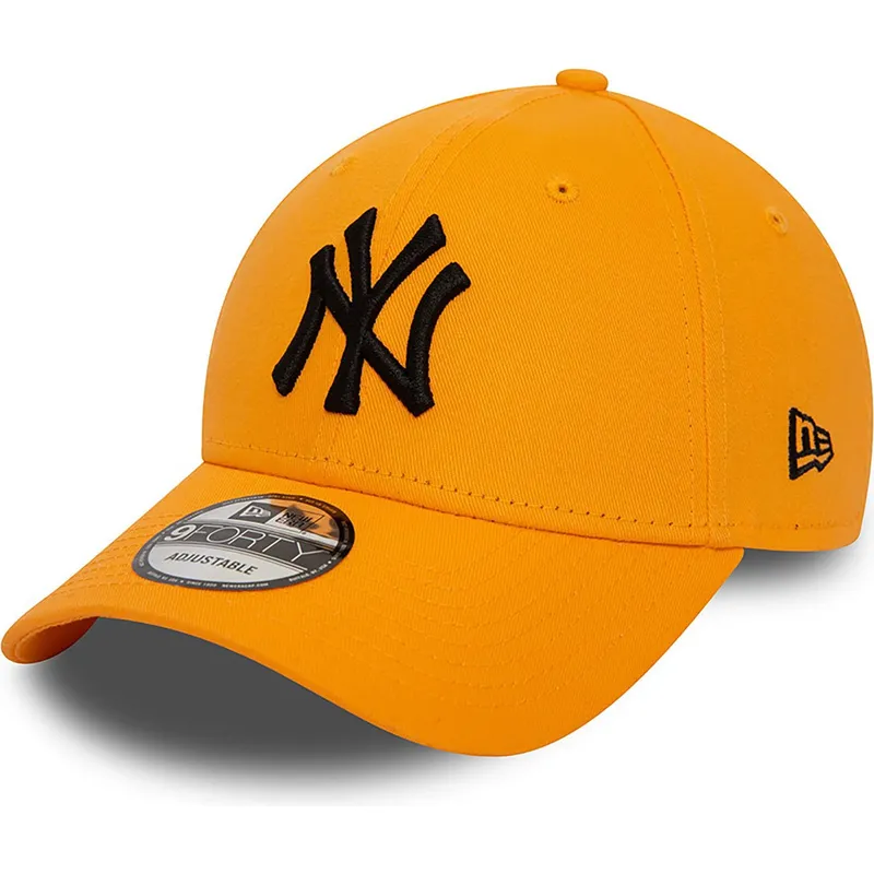 mutzen-gebogen-orange-verstellbares-band-negro-9forty-league-essential-der-new-york-yankees-mlb-von-new-era