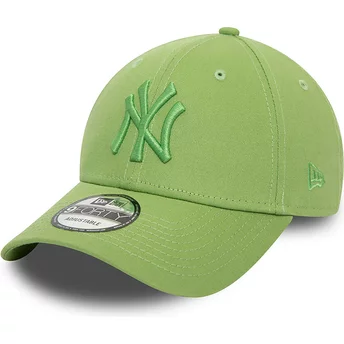Casquette courbée verte ajustable avec logo vert 9FORTY League Essential New York Yankees MLB New Era