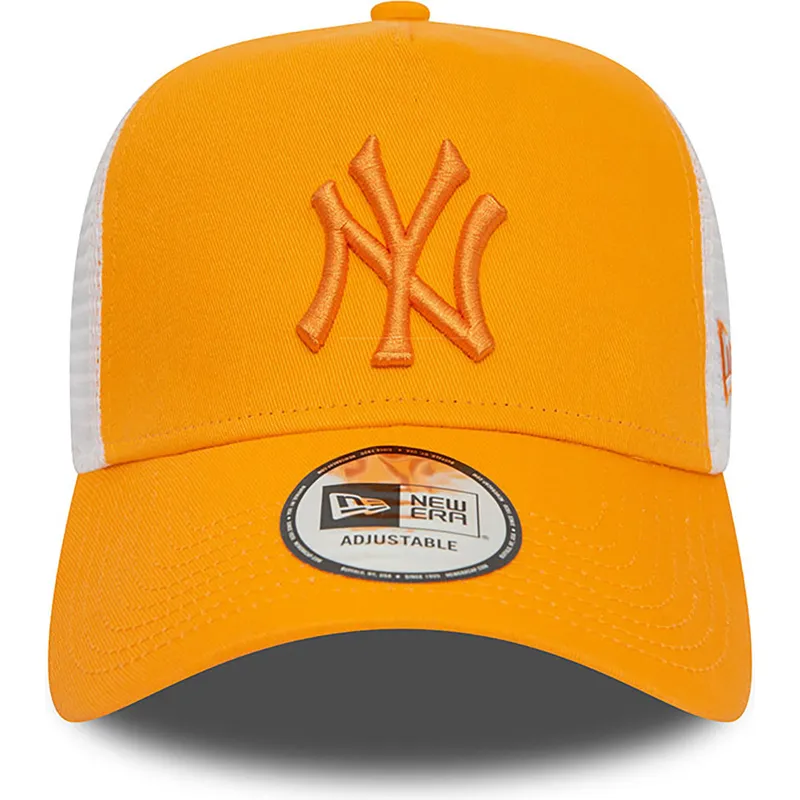 mutzen-gebogen-orange-snapback-a-frame-league-essential-der-new-york-yankees-mlb-von-new-era