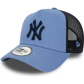 Casquette trucker bleue avec logo bleu marine A Frame League Essential New York Yankees MLB New Era