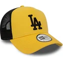 mutzen-gebogen-gelb-snapback-negro-a-frame-league-essential-der-los-angeles-dodgers-mlb-von-new-era