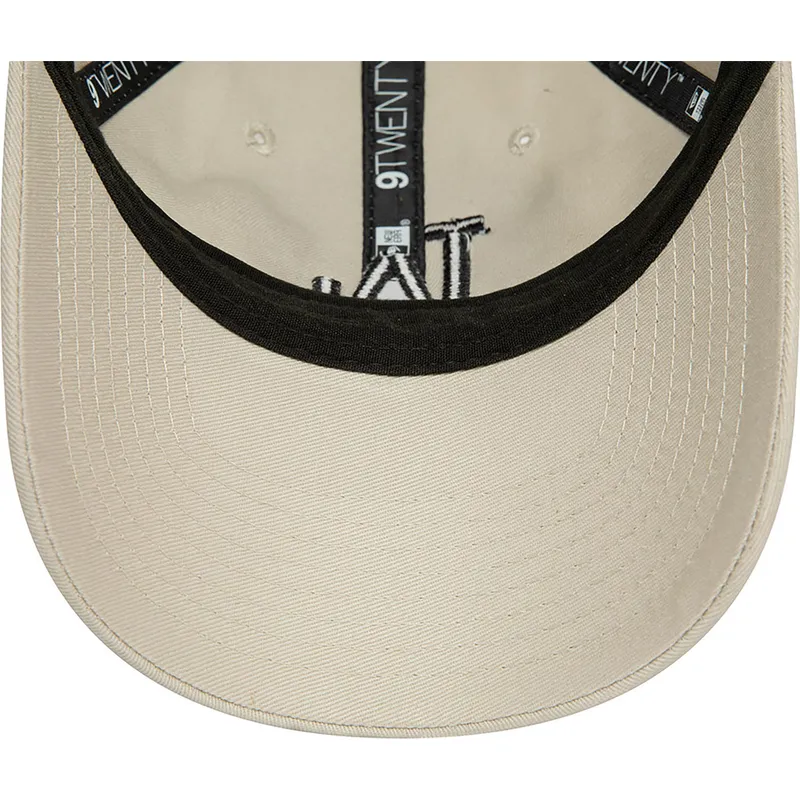 mutzen-gebogen-beige-verstellbares-band-negro-9twenty-league-essential-der-los-angeles-dodgers-mlb-von-new-era