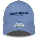 casquette-courbee-bleue-ajustable-pour-femme-9twenty-wordmark-santa-monica-california-new-era