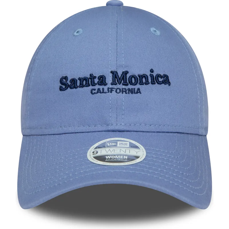 mutzen-gebogen-blau-verstellbares-band-9twenty-wordmark-der-santa-monica-california-von-new-era