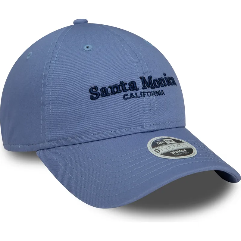 mutzen-gebogen-blau-verstellbares-band-9twenty-wordmark-der-santa-monica-california-von-new-era