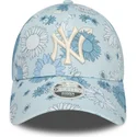 mutzen-gebogen-blau-verstellbares-band-9forty-floral-all-over-print-der-new-york-yankees-mlb-von-new-era
