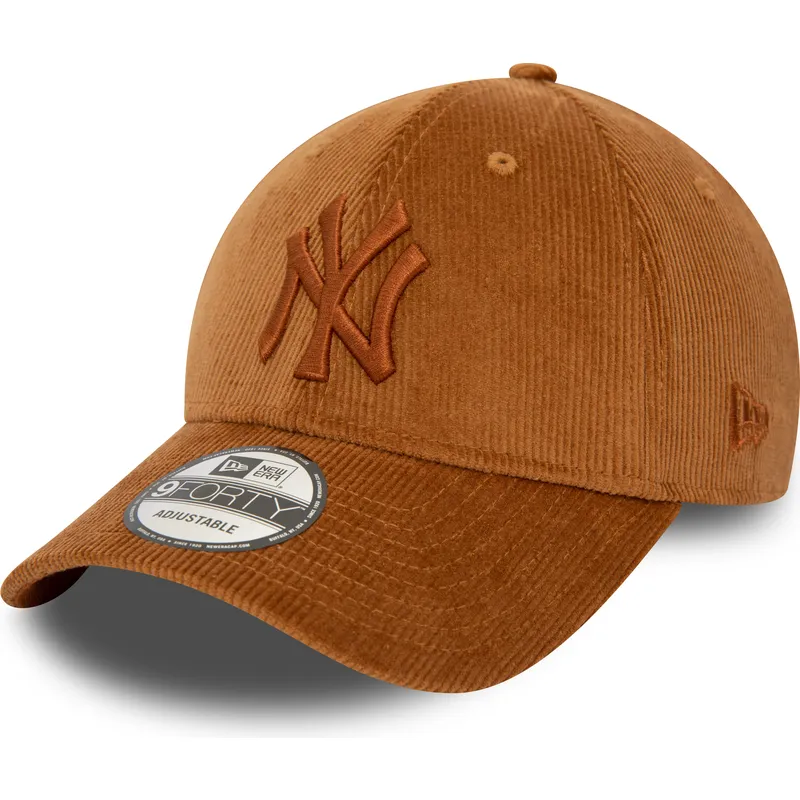 mutzen-gebogen-braun-verstellbares-band-9forty-cord-der-new-york-yankees-mlb-von-new-era