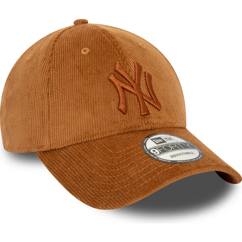 mutzen-gebogen-braun-verstellbares-band-9forty-cord-der-new-york-yankees-mlb-von-new-era