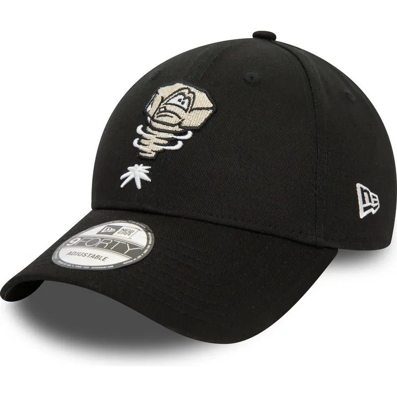 schwarze-verstellbare-gebogene-kappe-9forty-minor-league-der-lansing-lugnuts-milb-von-new-era
