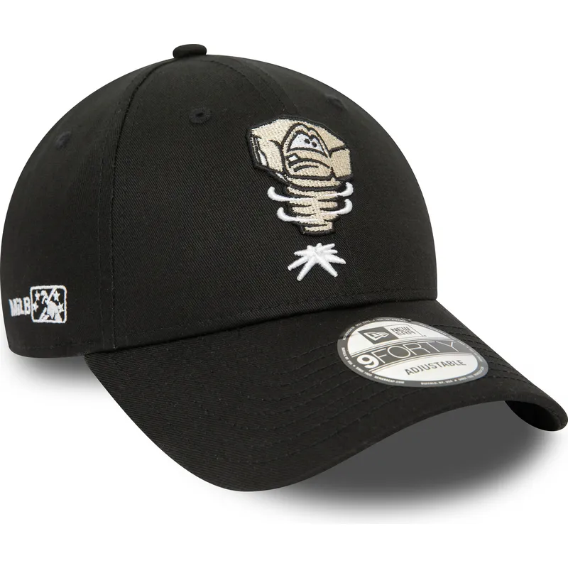 schwarze-verstellbare-gebogene-kappe-9forty-minor-league-der-lansing-lugnuts-milb-von-new-era