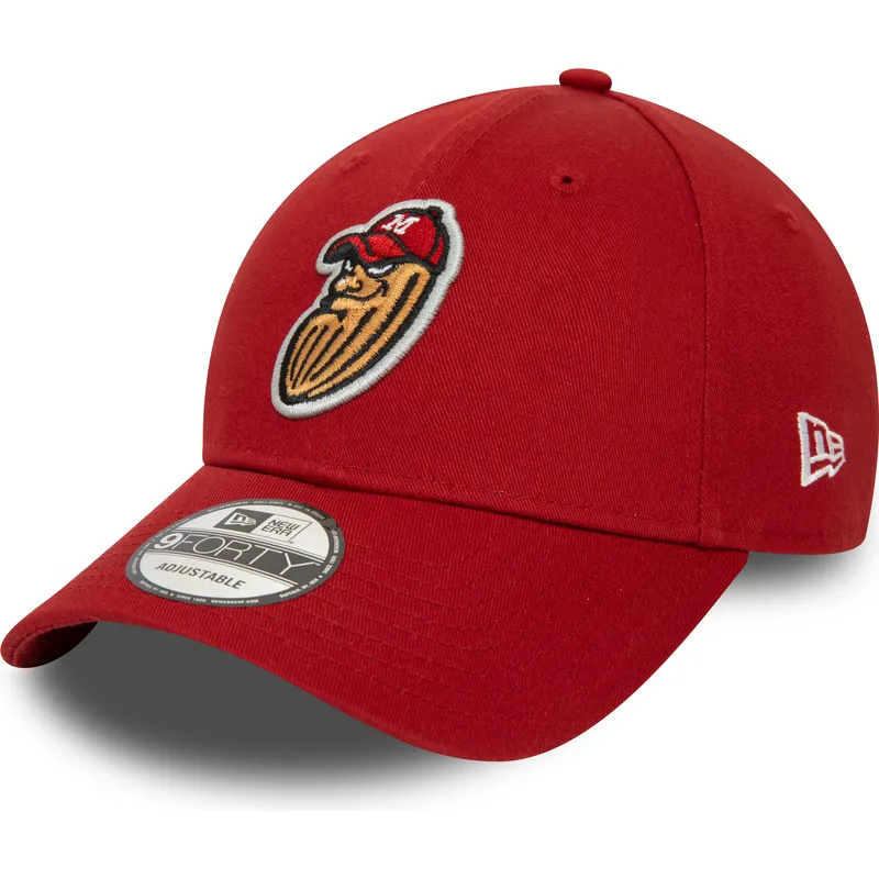 mutzen-gebogen-rot-verstellbares-band-9forty-minor-league-der-modesto-nuts-milb-von-new-era