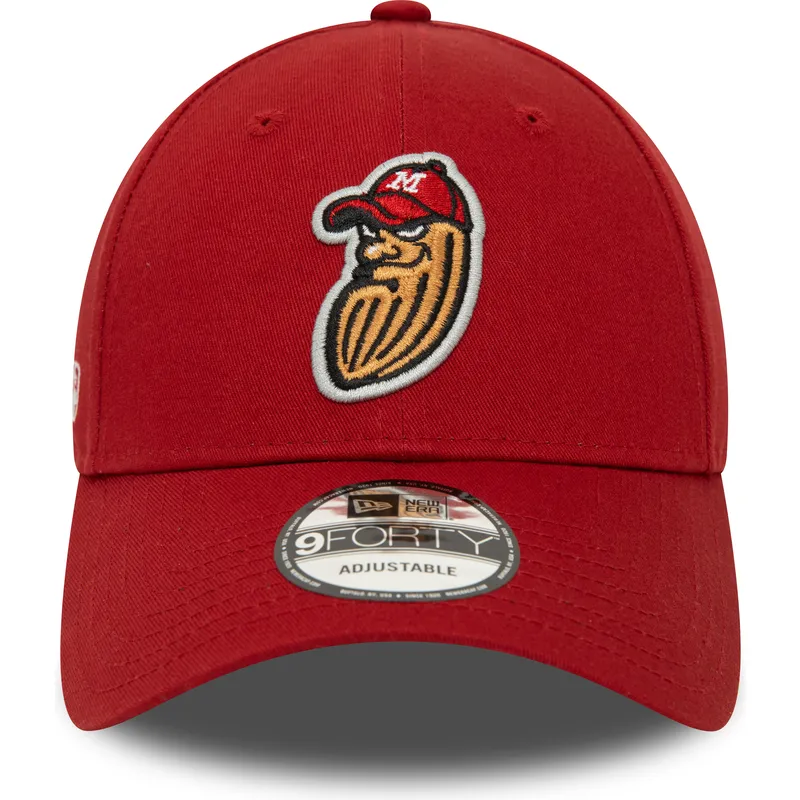 mutzen-gebogen-rot-verstellbares-band-9forty-minor-league-der-modesto-nuts-milb-von-new-era