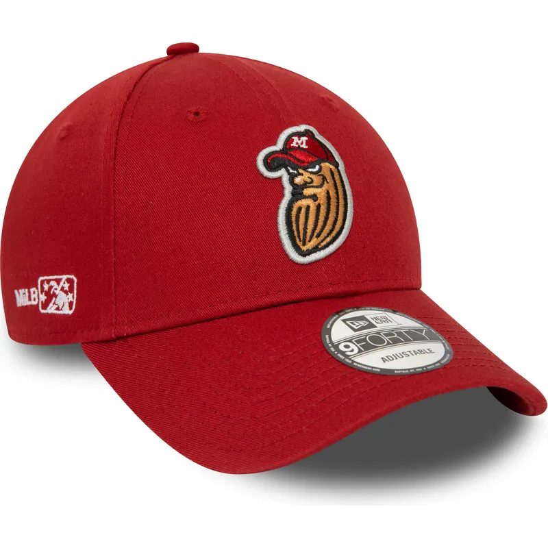 mutzen-gebogen-rot-verstellbares-band-9forty-minor-league-der-modesto-nuts-milb-von-new-era
