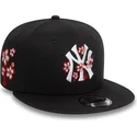 mutzen-flach-schwarz-snapback-9fifty-flower-icon-der-new-york-yankees-mlb-von-new-era