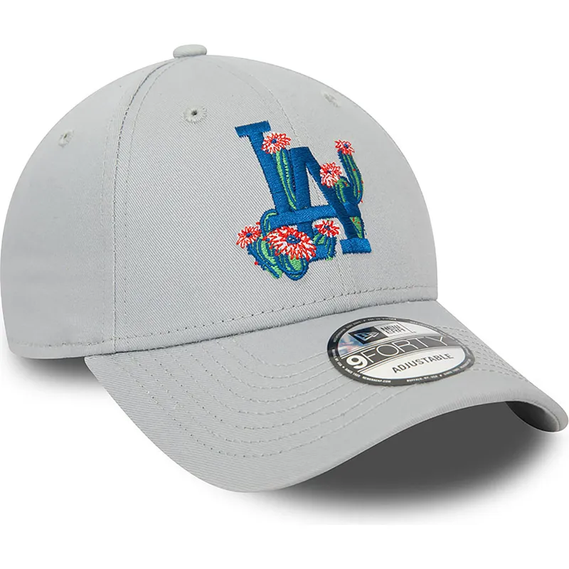 mutzen-gebogen-grau-verstellbares-band-9forty-flower-icon-der-los-angeles-dodgers-mlb-von-new-era