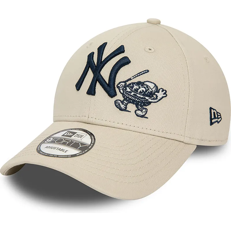 mutzen-gebogen-beige-verstellbares-band-9forty-food-character-der-new-york-yankees-mlb-von-new-era mutzen-gebogen-beige-verstellbares-band-9forty-food-character-der-new-york-yankees-mlb-von-new-era