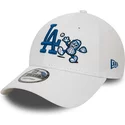 casquette-courbee-blanche-ajustable-9forty-food-character-los-angeles-dodgers-mlb-new-era