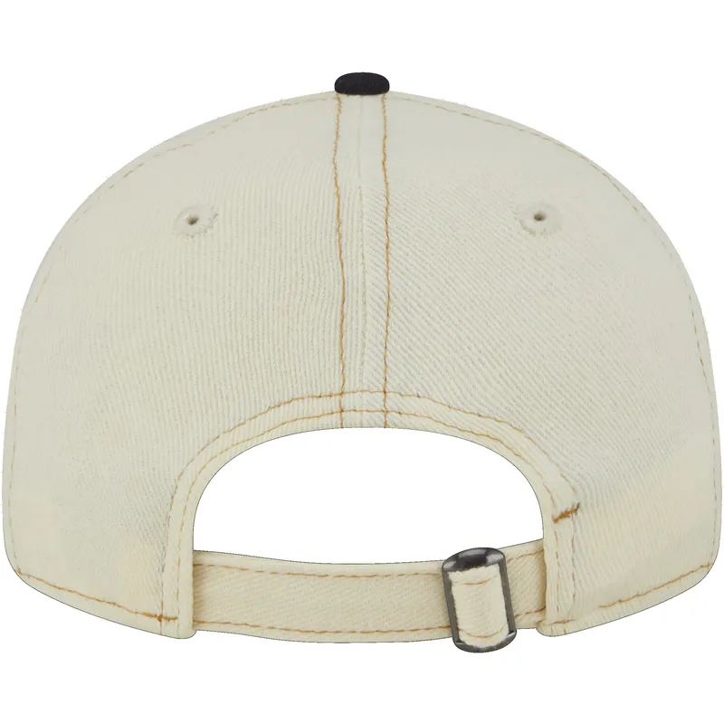 beige-und-marineblaue-verstellbare-flache-kappe-9fifty-retro-crown-denim-der-new-york-yankees-mlb-von-new-era