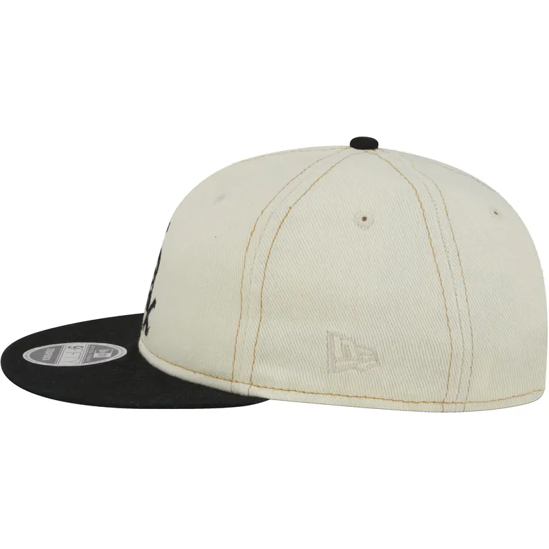 beige-und-schwarze-flache-kappe-9fifty-retro-crown-denim-der-chicago-white-sox-mlb-von-new-era beige-und-schwarze-flache-kappe-9fifty-retro-crown-denim-der-chicago-white-sox-mlb-von-new-era