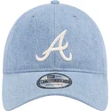 casquette-courbee-bleue-ajustable-9twenty-washed-denim-atlanta-braves-mlb-new-era