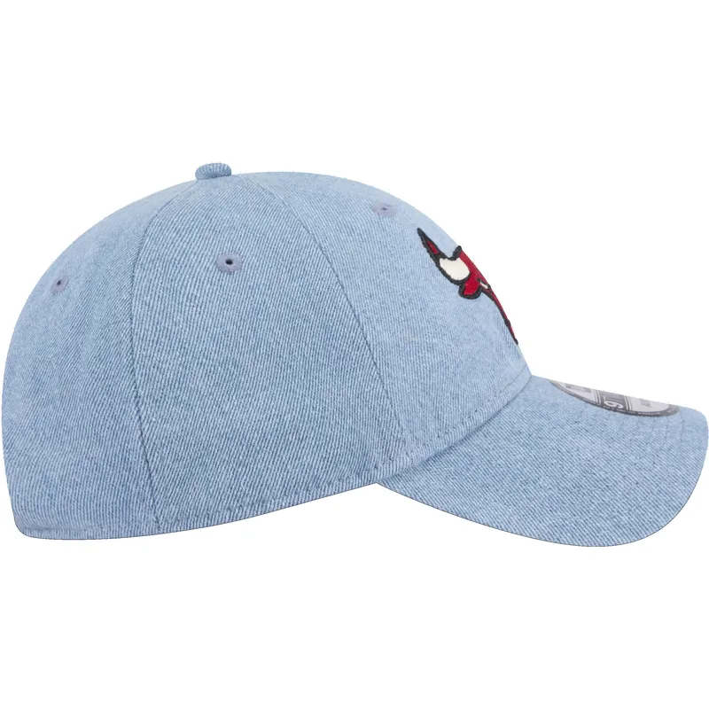 blaue-gebogene-verstellbare-kappe-9twenty-washed-denim-der-chicago-bulls-nba-von-new-era