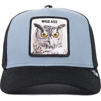trucker-cap-blau-und-schwarz-eule-wise-ass-owl-the-farm-premium-von-goorin-bros