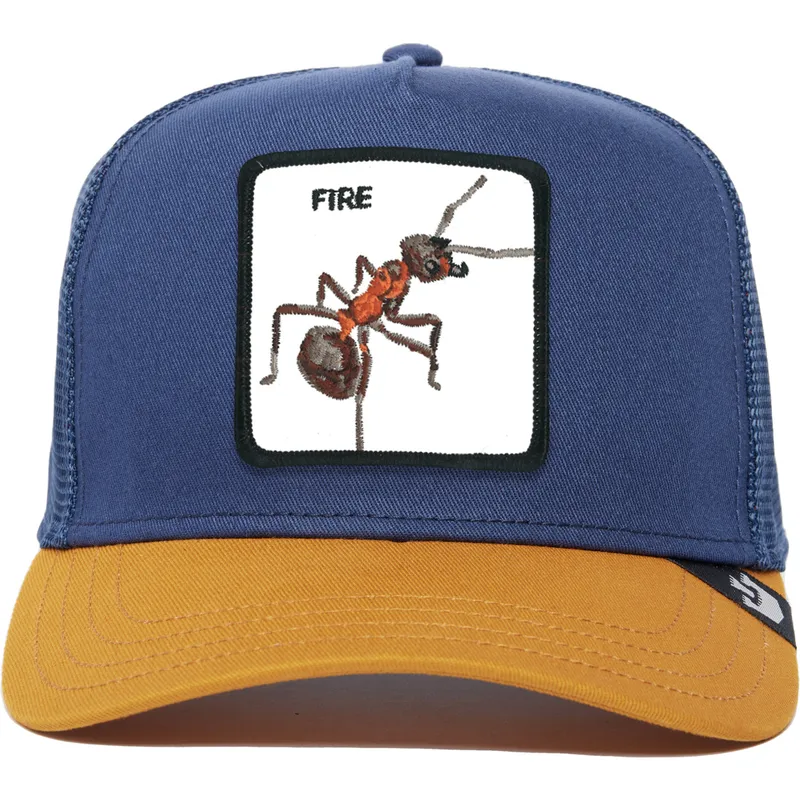 trucker-cap-blau-und-braun-ameise-fire-the-farm-premium-von-goorin-bros trucker-cap-blau-und-braun-ameise-fire-the-farm-premium-von-goorin-bros