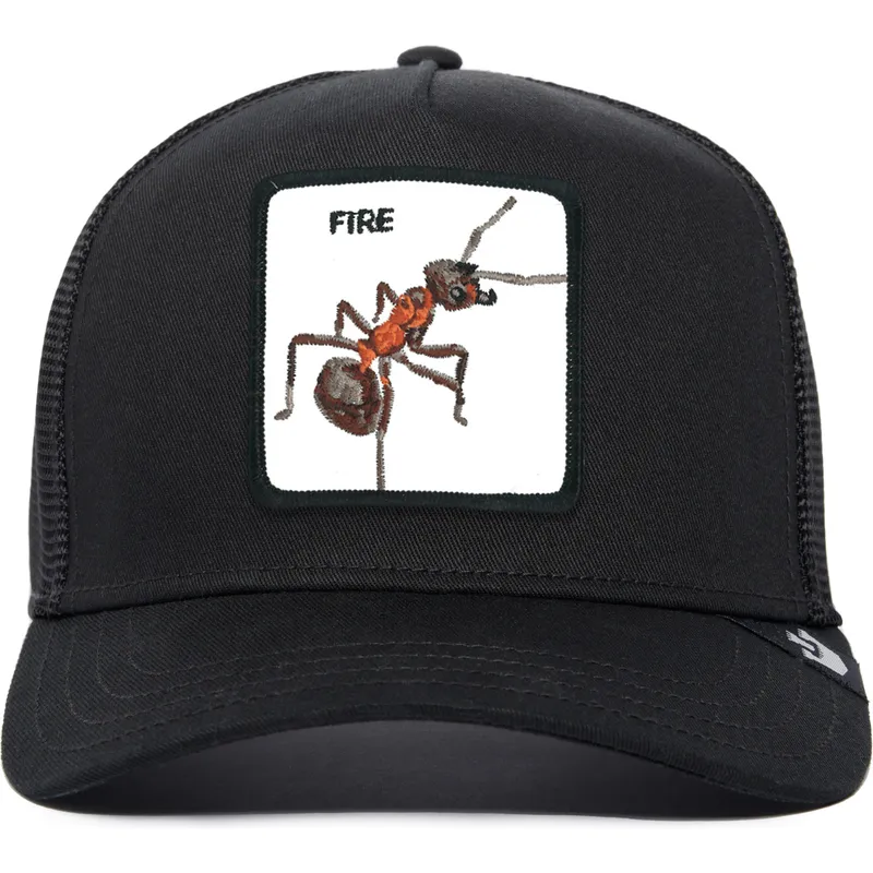 schwarze-trucker-kappe-ameise-fire-the-farm-premium-von-goorin-bros