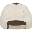 dunkelblaue-beige-und-rote-curved-cap-snapback-hahn-cock-all-american-rooster-100-the-farm-all-over-canvas-von-goorin-bros