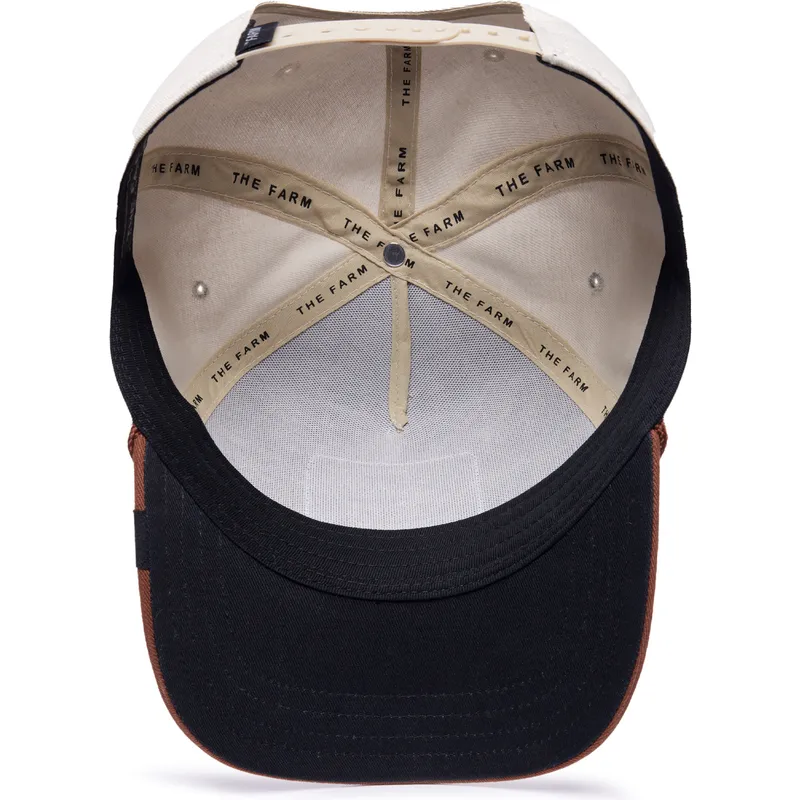 blaue-weisse-und-braune-curved-cap-snapback-bulldogge-tough-bully-100-the-farm-all-over-canvas-von-goorin-bros