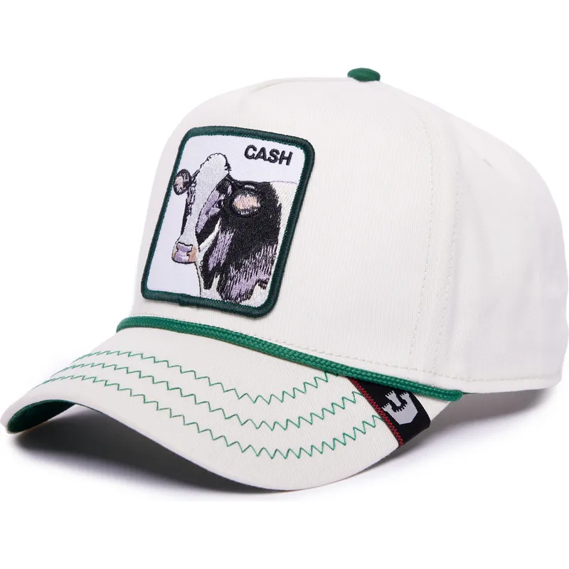 weisse-gebogene-snapback-kappe-kuh-cash-cow-100-the-farm-all-over-canvas-von-goorin-bros weisse-gebogene-snapback-kappe-kuh-cash-cow-100-the-farm-all-over-canvas-von-goorin-bros
