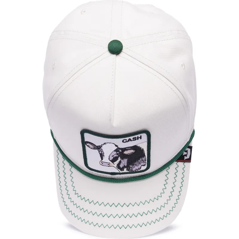 weisse-gebogene-snapback-kappe-kuh-cash-cow-100-the-farm-all-over-canvas-von-goorin-bros weisse-gebogene-snapback-kappe-kuh-cash-cow-100-the-farm-all-over-canvas-von-goorin-bros