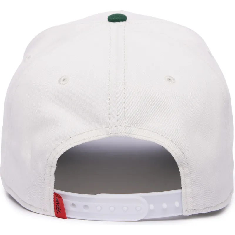 weisse-gebogene-snapback-kappe-kuh-cash-cow-100-the-farm-all-over-canvas-von-goorin-bros weisse-gebogene-snapback-kappe-kuh-cash-cow-100-the-farm-all-over-canvas-von-goorin-bros