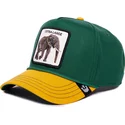 grune-und-gelbe-gebogene-snapback-kappe-elefant-extra-large-100-the-farm-all-over-canvas-von-goorin-bros