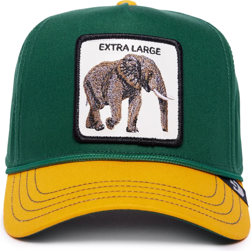 grune-und-gelbe-gebogene-snapback-kappe-elefant-extra-large-100-the-farm-all-over-canvas-von-goorin-bros grune-und-gelbe-gebogene-snapback-kappe-elefant-extra-large-100-the-farm-all-over-canvas-von-goorin-bros