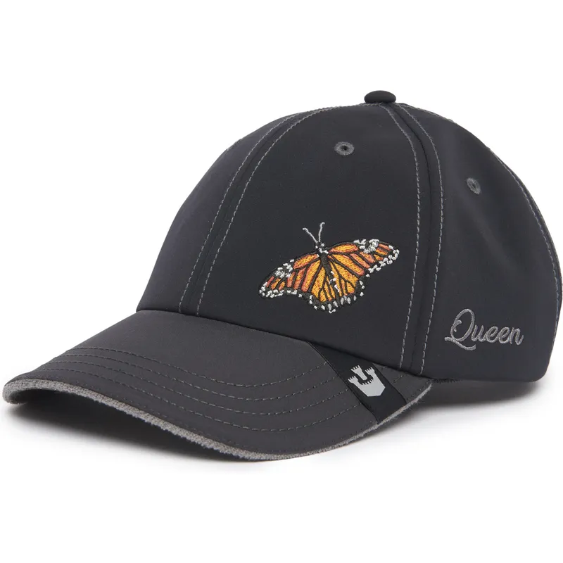 schwarze-verstellbare-curved-cap-schmetterling-long-live-the-queen-the-farm-lady-balls-von-goorin-bros