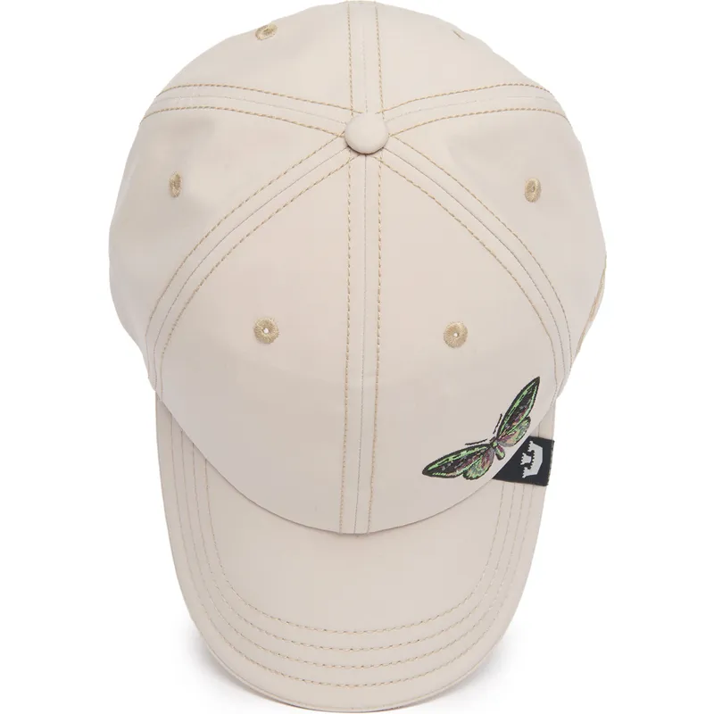 beige-gebogene-verstellbare-kappe-schmetterling-forever-fresh-the-farm-lady-balls-von-goorin-bros