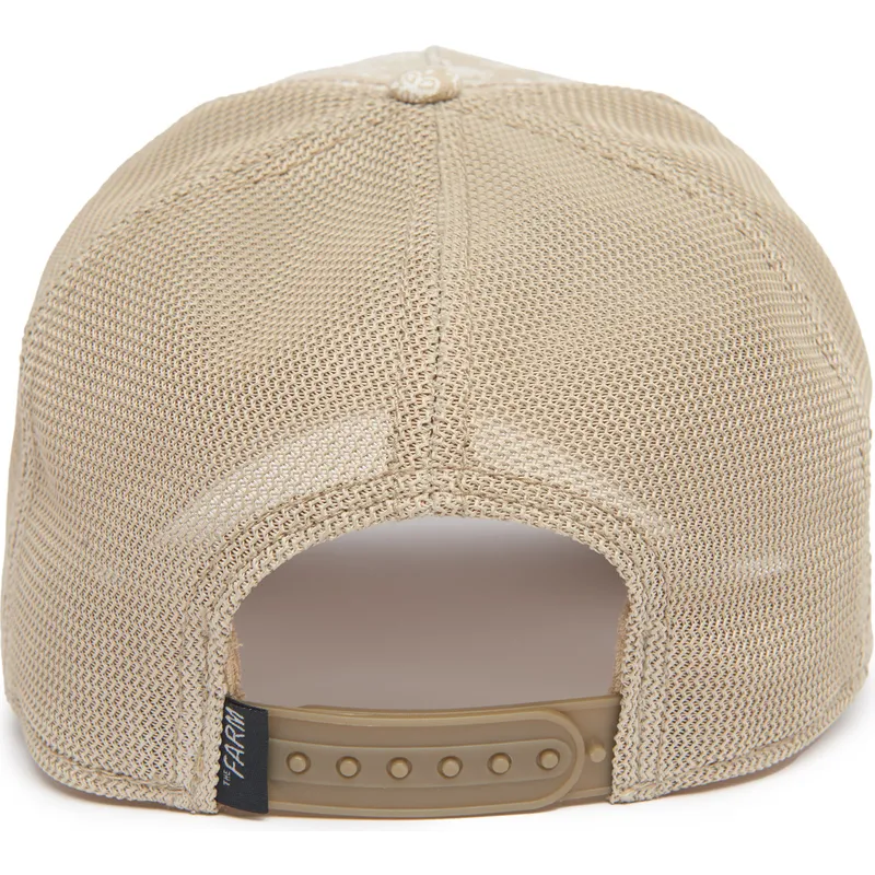 trucker-cap-beige-wolf-lone-wolf-sign-o-the-times-the-farm-paisley-von-goorin-bros