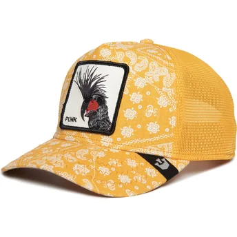 trucker-cap-gelb-vogel-punk-spray-paint-arch-the-farm-paisley-von-goorin-bros