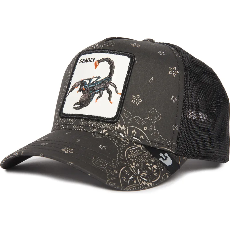 trucker-cap-schwarz-skorpion-deadly-diamonds-and-pearls-the-farm-paisley-von-goorin-bros trucker-cap-schwarz-skorpion-deadly-diamonds-and-pearls-the-farm-paisley-von-goorin-bros