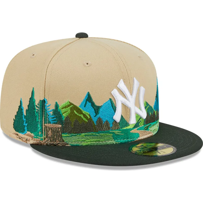 mutzen-flach-braun-angepasst-59fifty-team-landscape-der-new-york-yankees-mlb-von-new-era