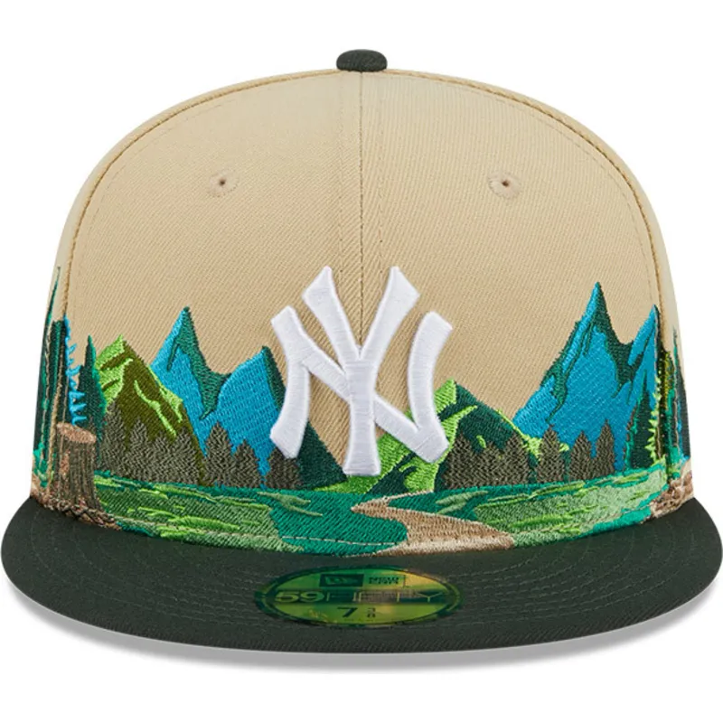 mutzen-flach-braun-angepasst-59fifty-team-landscape-der-new-york-yankees-mlb-von-new-era