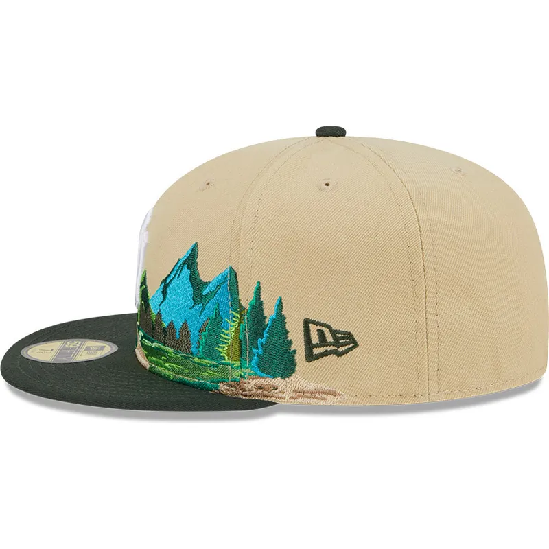 mutzen-flach-braun-angepasst-59fifty-team-landscape-der-new-york-yankees-mlb-von-new-era