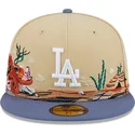 mutzen-flach-braun-angepasst-59fifty-team-landscape-der-los-angeles-dodgers-mlb-von-new-era