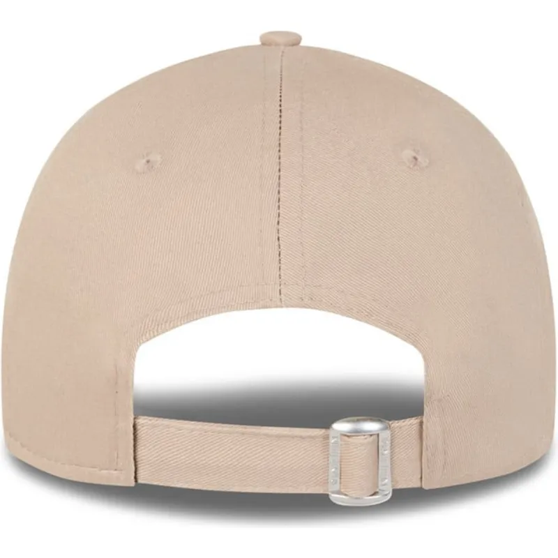 beige-verstellbare-curved-cap-mit-beigem-logo-9forty-league-essential-der-new-york-yankees-mlb-von-new-era