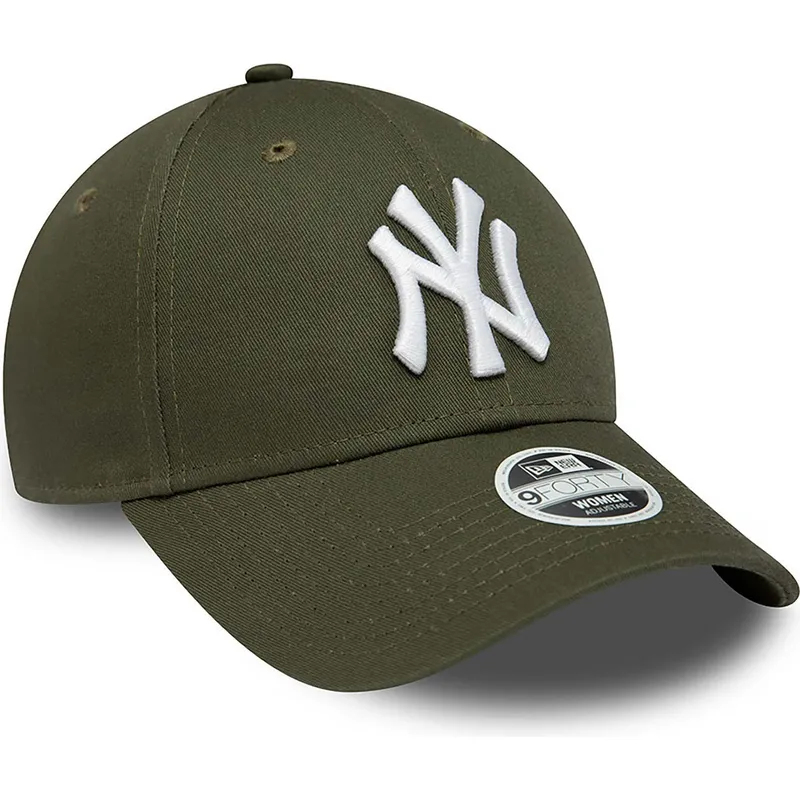 grune-verstellbare-curved-cap-fur-damen-9forty-league-essential-der-new-york-yankees-mlb-von-new-era