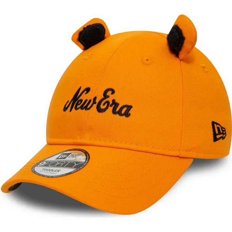 gebogene-orangefarbene-verstellbare-kappe-fur-kinder-9forty-script-animal-von-new-era