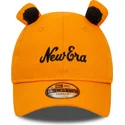gebogene-orangefarbene-verstellbare-kappe-fur-kinder-9forty-script-animal-von-new-era
